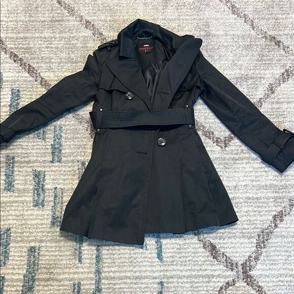 Miss 60 M60 Black Trench Coat Small - Picture 1 of 4
